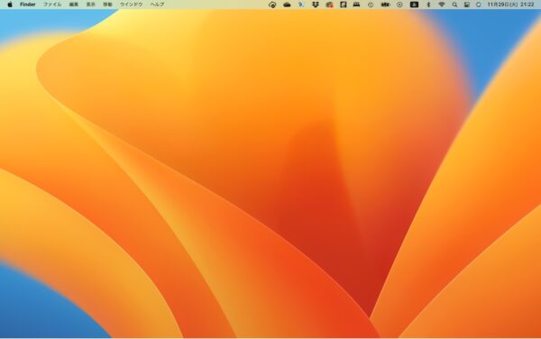macOS:Venturaのデスクトップ